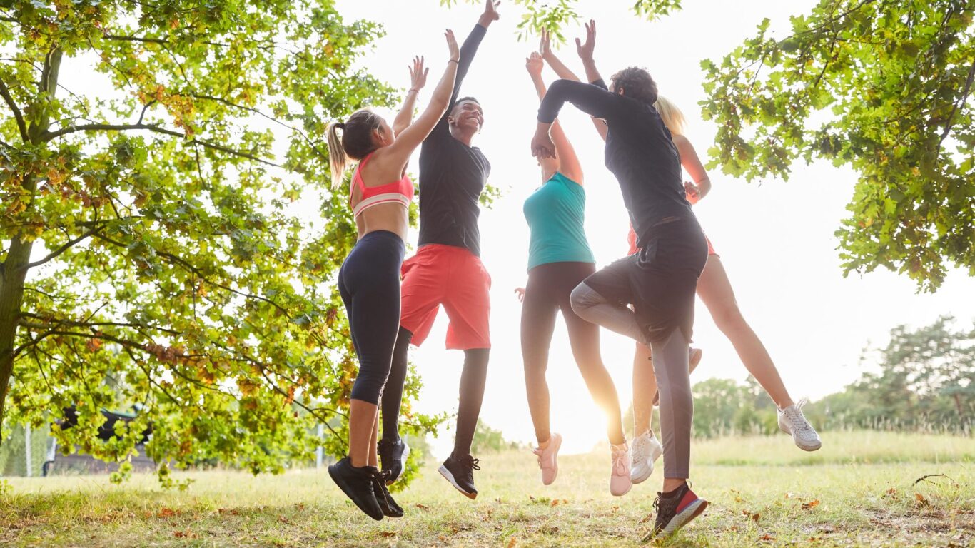 team building celebrating